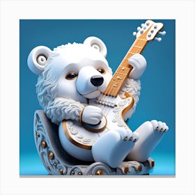 Polar Bear Playing Guitar 1 Canvas Print