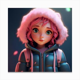 Girl With Pink Hair 1 Canvas Print