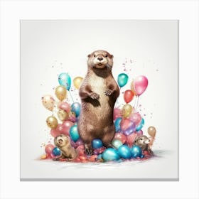 Birthday Otter Canvas Print