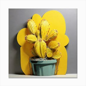 Pop Art, Yellow Cactus 1 Canvas Print