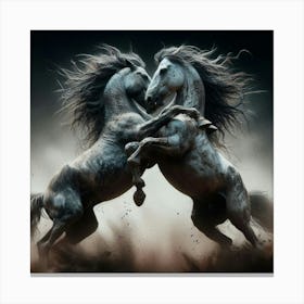 Two Horses Fighting 1 Canvas Print