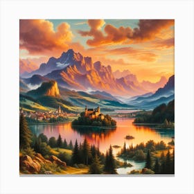 Sunset In The Mountains 6 Canvas Print