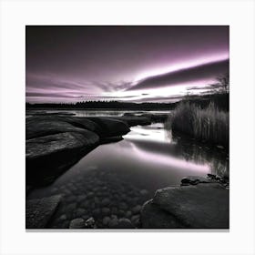 Purple Sky Over A Lake Canvas Print