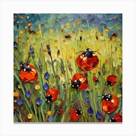 Ladybugs In The Meadow Canvas Print