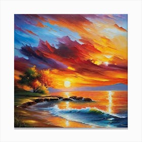 Sunset By The Sea Canvas Print