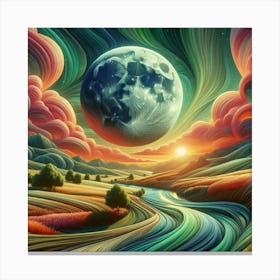 Moon In The Sky Canvas Print