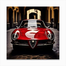 Alfa Romeo Car Automobile Vehicle Automotive Italian Brand Logo Iconic Performance Stylis Canvas Print