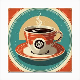 Retro Coffee Cup Vector 2 Canvas Print