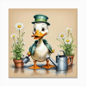 Duck Watering 11 Canvas Print