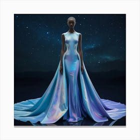 A Futuristic Floorsweeping Evening Gown Wall Art Design Canvas Print