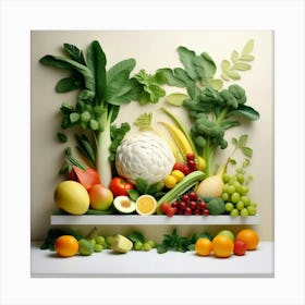 A wonderful assortment of fruits and vegetables 1 Canvas Print