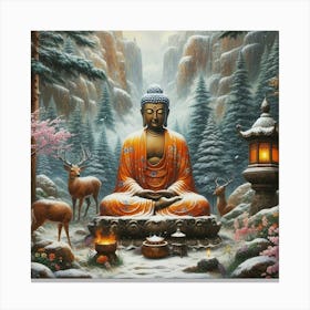Amitabha Buddha in the Forest Canvas Print
