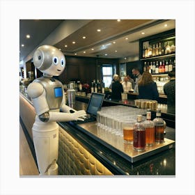 Robot Bartender Canvas Print