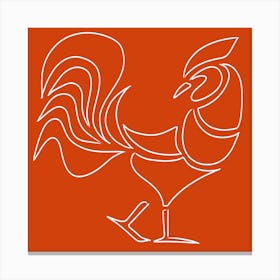 Orange Rooster Canvas Print