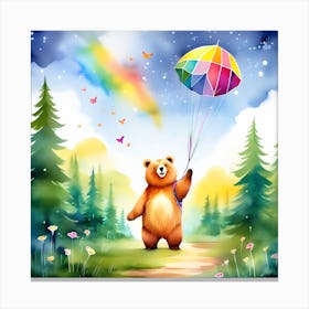 Bear in a forest Canvas Print