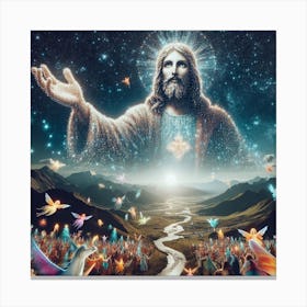 Jesus With Doves Canvas Print