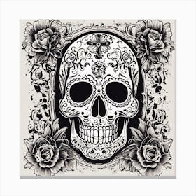 Day Of The Dead Skull 6 Canvas Print