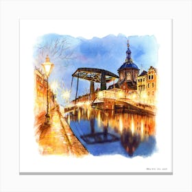 City At Night.A fine artistic print that decorates the place. Canvas Print