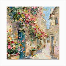 Street Of Flowers Canvas Print