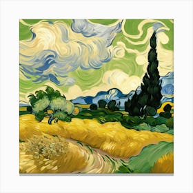 Wheat Field By Van Gogh Canvas Print