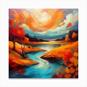 Autumn Landscape Painting 2 Canvas Print