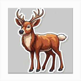 Deer Sticker Canvas Print