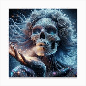 Skeleton Kiss Halloween Canvas Print