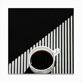 Black And White Coffee Cup Canvas Print