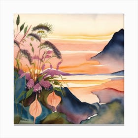 Sunset In The Mountains Canvas Print