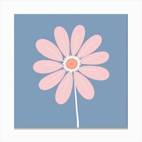 A White And Pink Flower In Minimalist Style Square Composition 529 Canvas Print