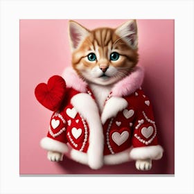 Valentine Kitten 9 Canvas Print