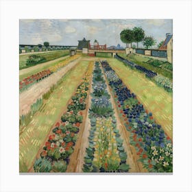 Flower Beds In Holland, Vincent Van Gogh Canvas Print
