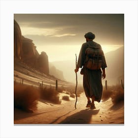 Walking Along A Desert Path Canvas Print