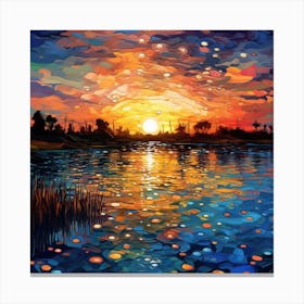 Sunset By The Lake 1 Canvas Print