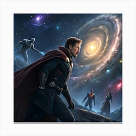 Epic Sci-Fi Heroes Art Cosmic Digital Poster, High-Res Prints, Geek Wall Decor for Home or Office Canvas Print