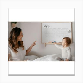 Mother And Child In Bed Canvas Print