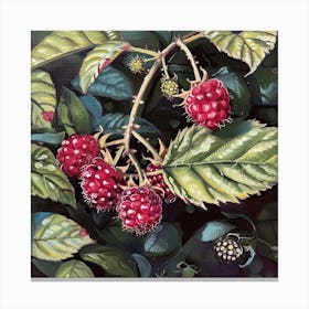 Raspberries Fairycore Painting 1 Canvas Print