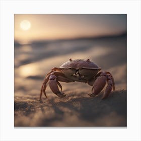 Crab At Sunset Canvas Print