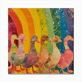 Kitsch Rainbow Duck Collage 1 Canvas Print