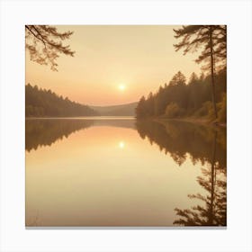 Sunrise Over A Lake 2 Canvas Print