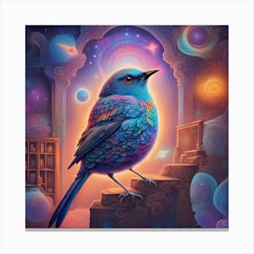 Little bird on my doorstep Canvas Print