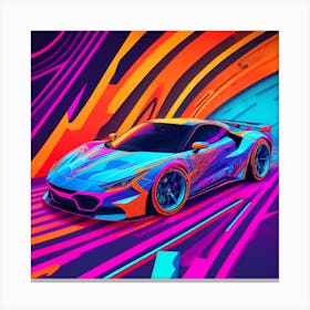 Psychedelic Sports Car Canvas Print