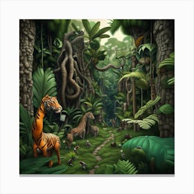 Jungle Animals Canvas Print