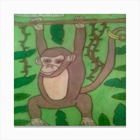 Monkey Hanging On A Tree Canvas Print