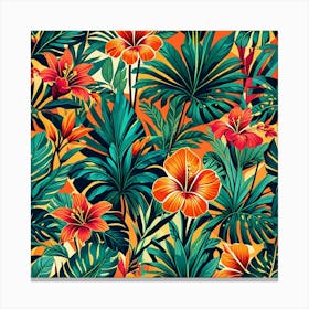 Tropical Seamless Pattern Canvas Print