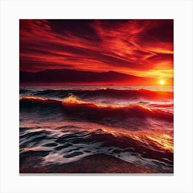 Sunset Over The Ocean 138 Canvas Print