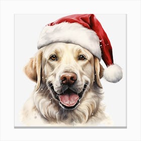 Golden Retriever Santa Hat 9 Canvas Print