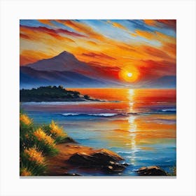 Sunset Over The Sea 1 Canvas Print