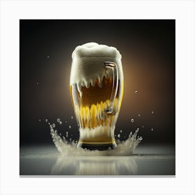 Beer Mug Splash 1 Canvas Print