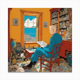 Man Reading A Book 1 Canvas Print